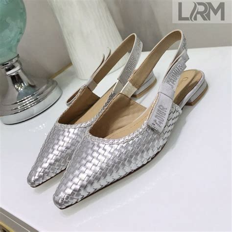 J'Adior Slingback Pump Metallic Silver Lambskin 